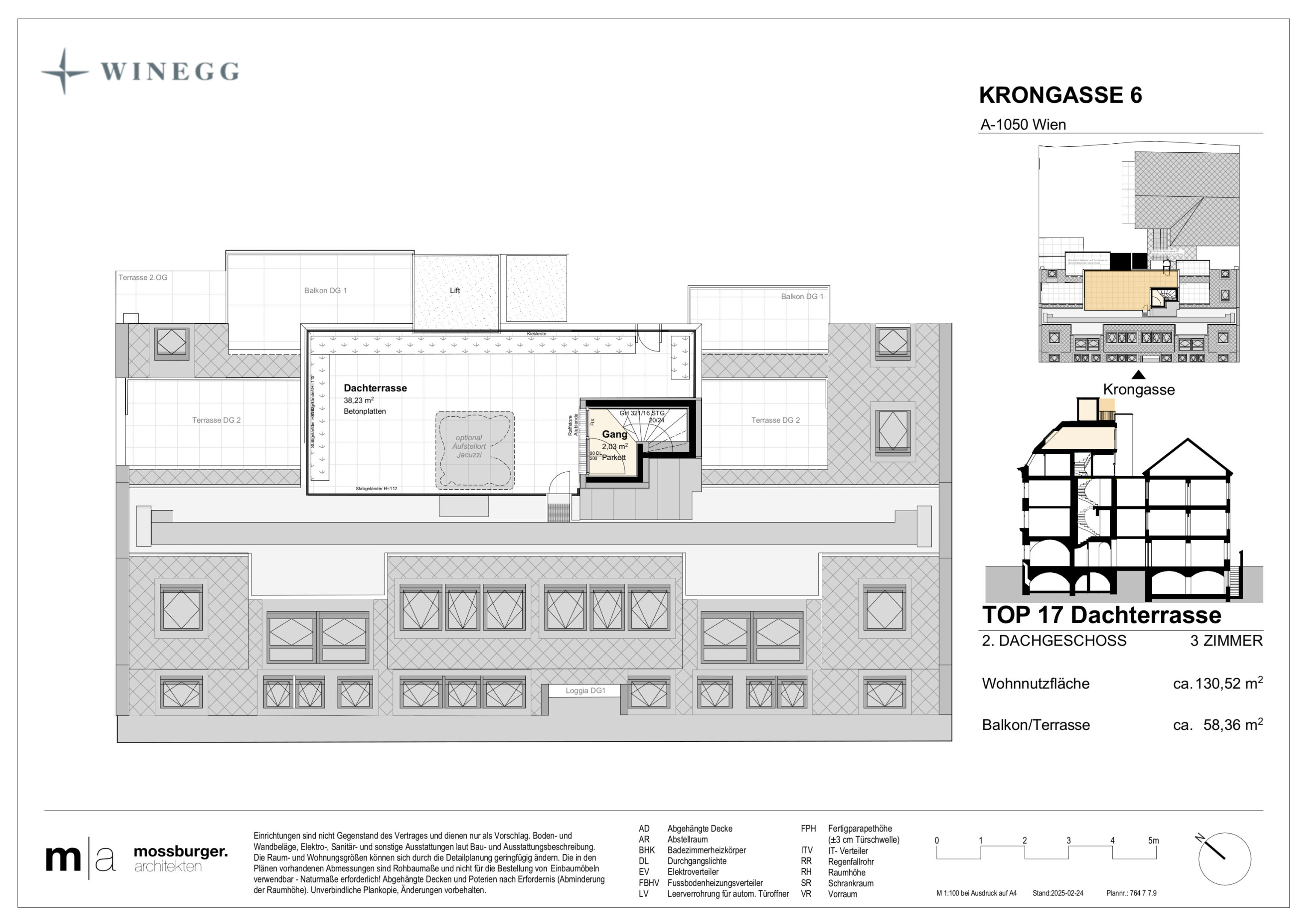 Grundriss Dachterrasse